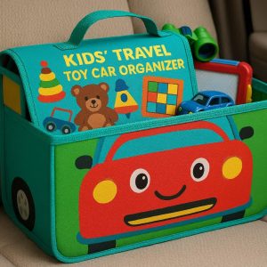 Kids Travel Toy Car Organizer Box with Carry Handle